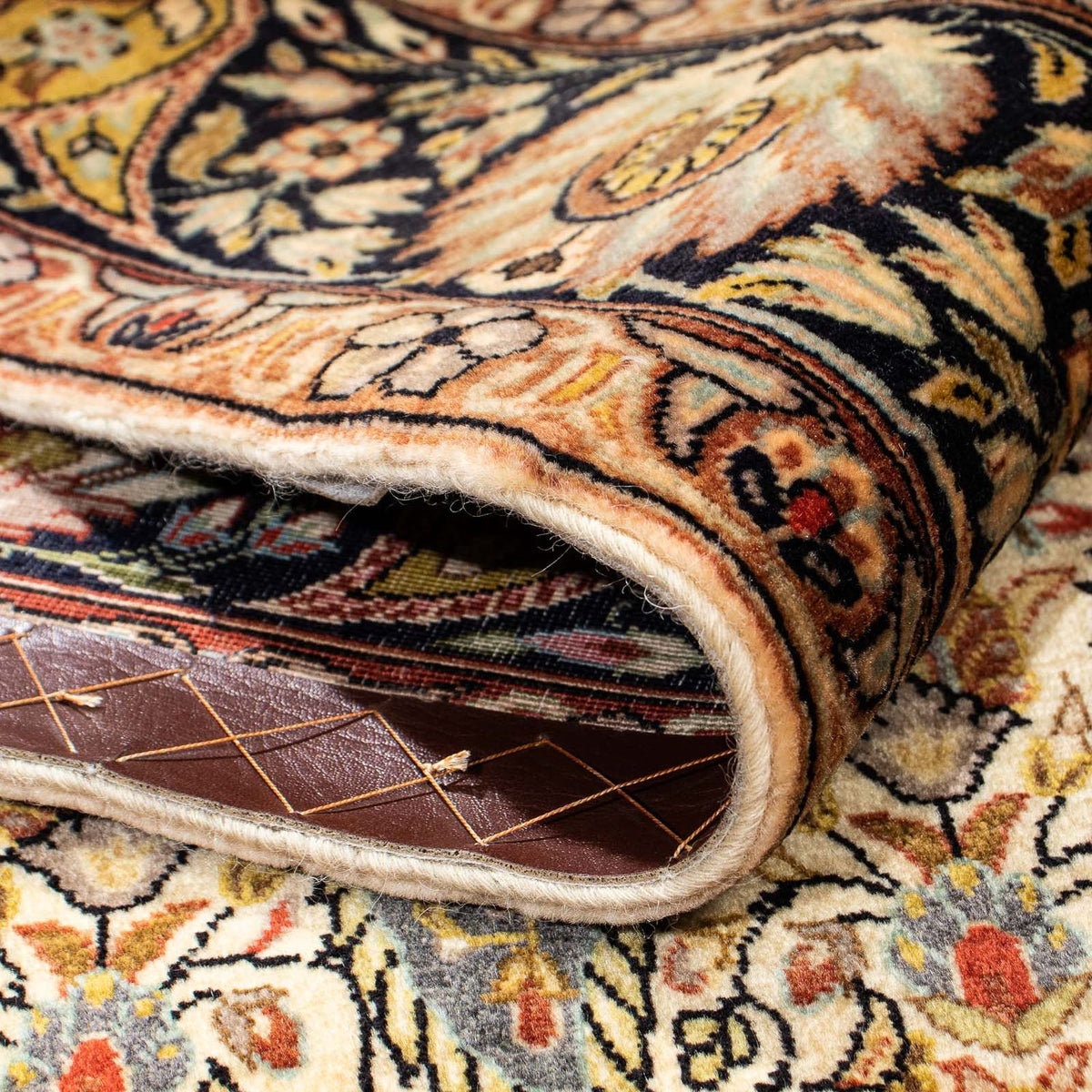 Tapis en soie - Ghom soie - Premium - 195 x 135 cm - beige clair