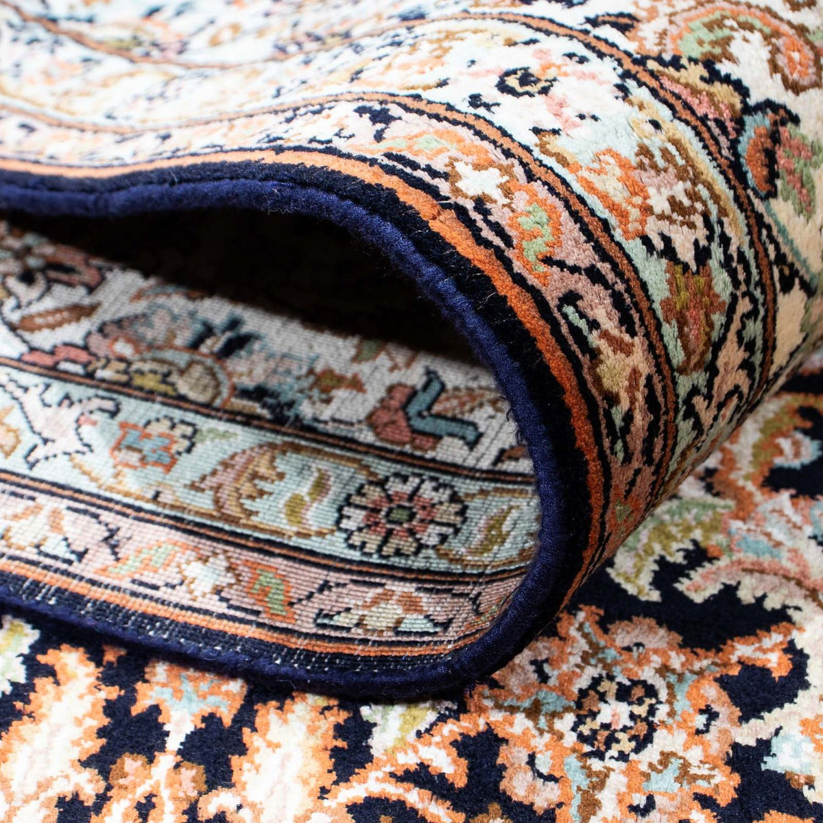 Tapis persan - Classique - 226 x 154 cm - bleu foncé