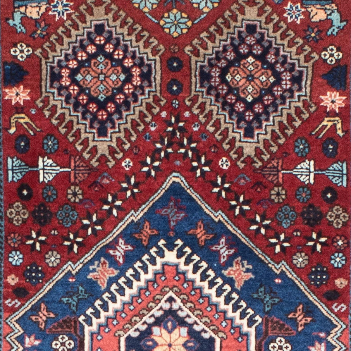 Tapis de couloir Tapis persan - Nomadic - 195 x 80 cm - rouge foncé