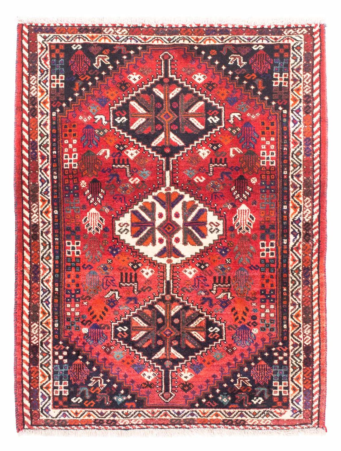 Tapis persan - Nomadic - 153 x 120 cm - rouge foncé