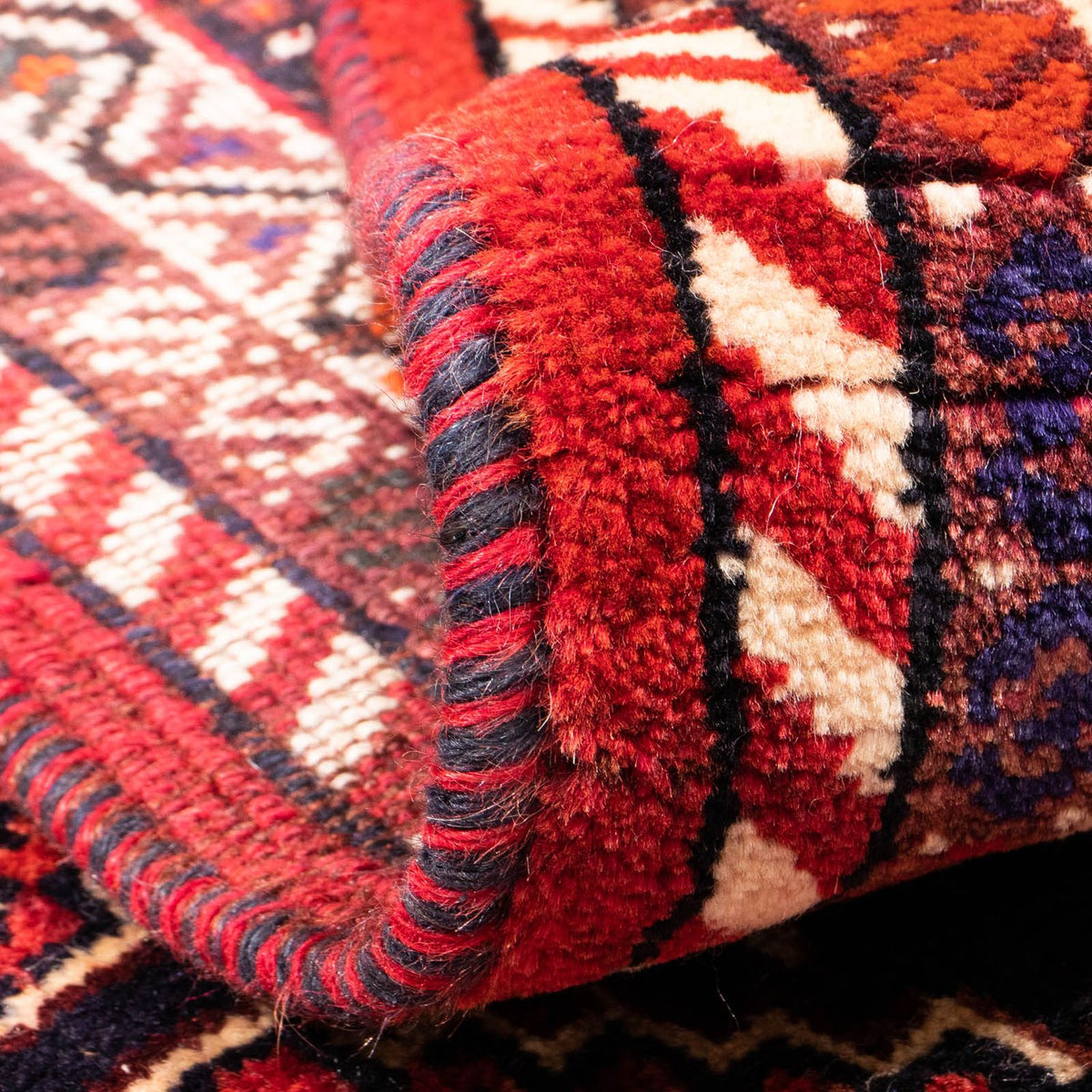 Tapis persan - Nomadic - 153 x 120 cm - rouge foncé