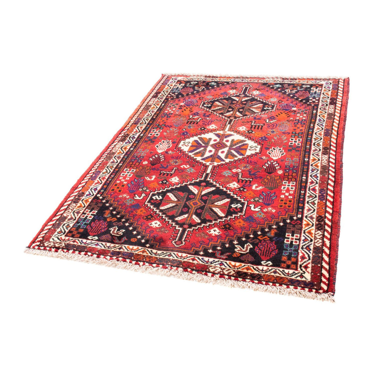 Tapis persan - Nomadic - 153 x 120 cm - rouge foncé