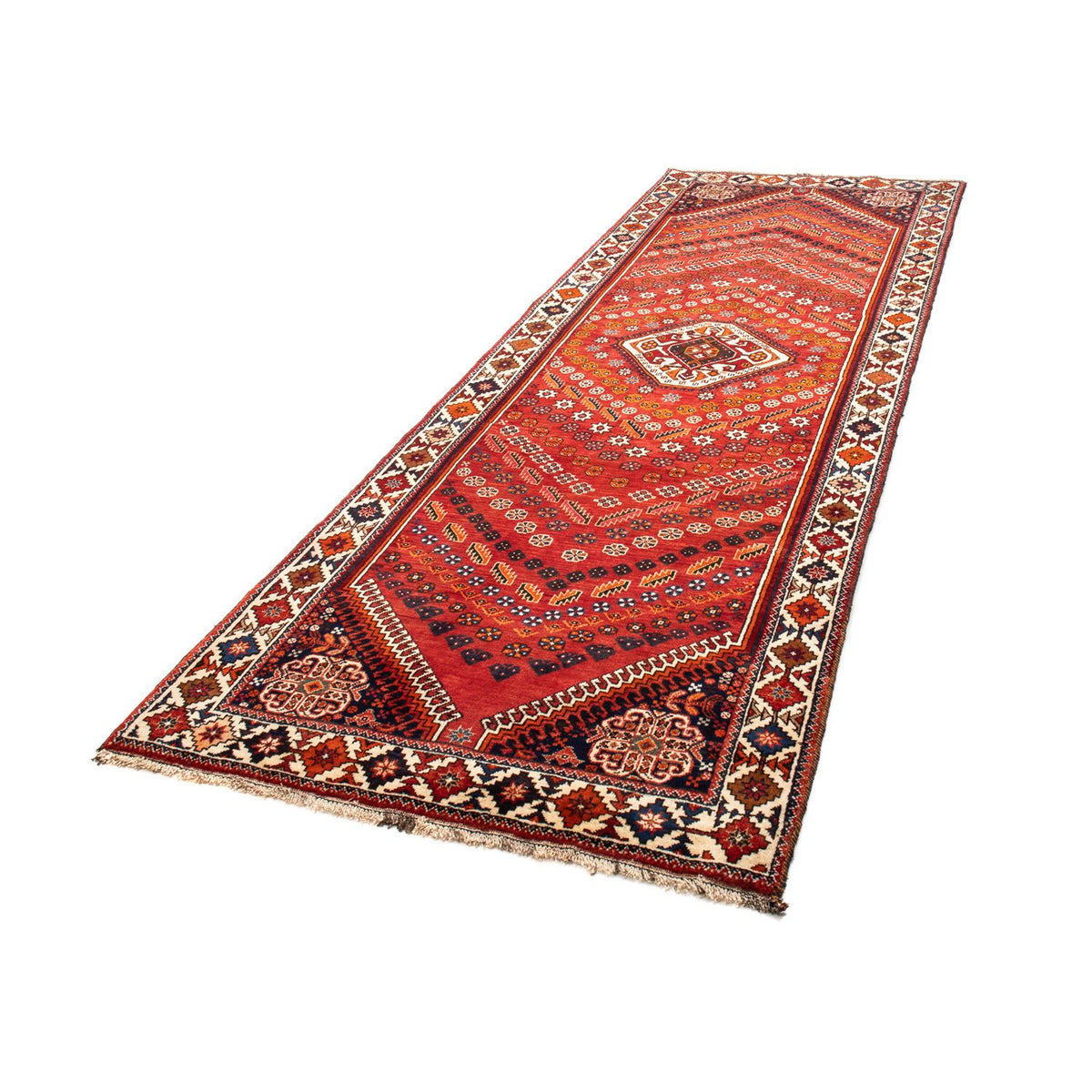 Tapis de couloir Tapis persan - Nomadic - 301 x 104 cm - rouge foncé