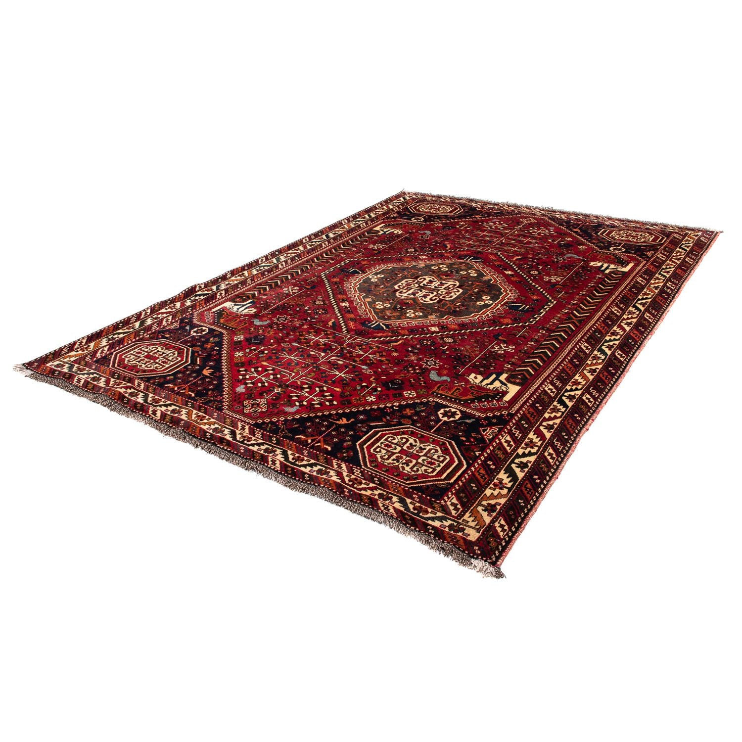 Tapis persan - Nomadic - 293 x 211 cm - rouge foncé