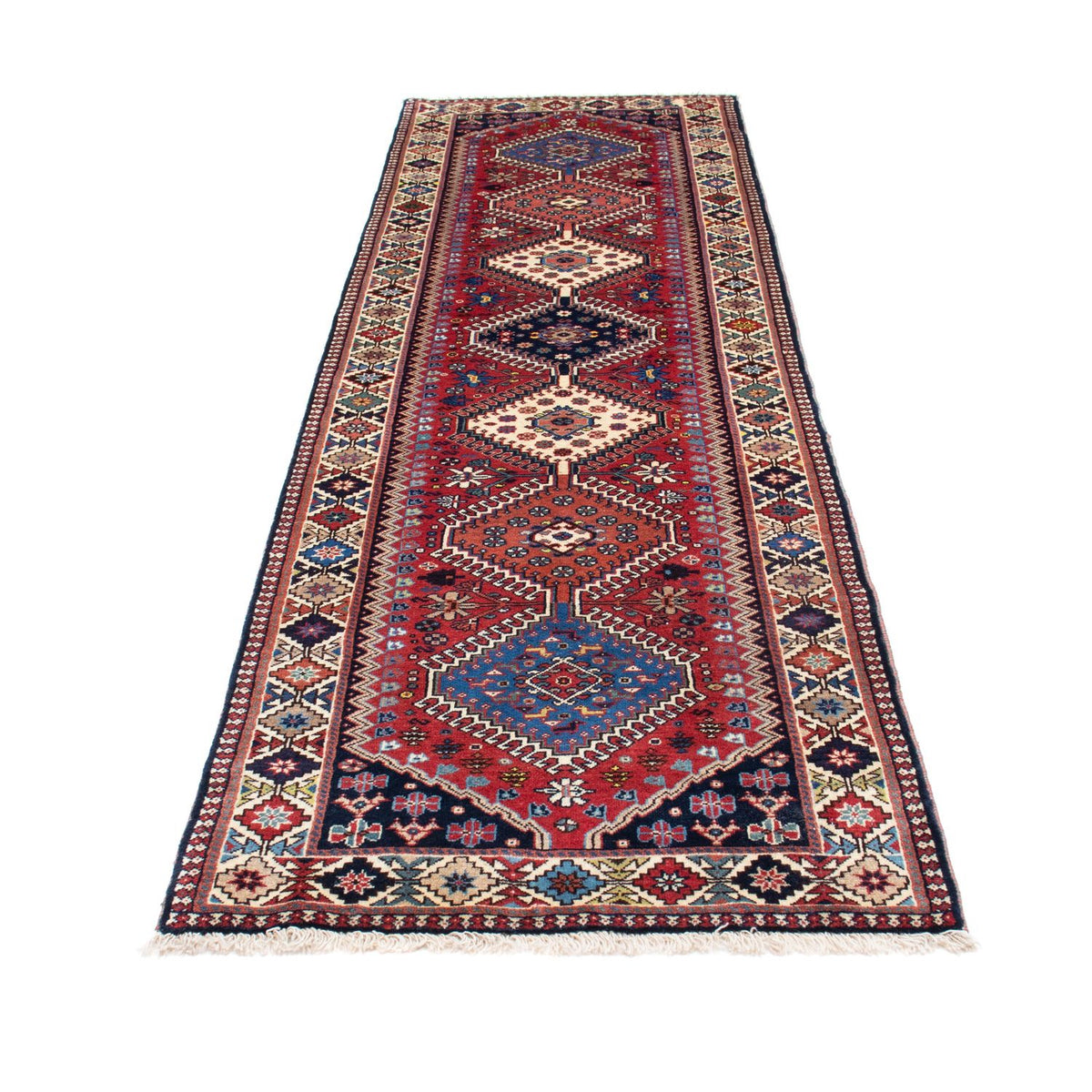 Tapis de couloir Tapis persan - Nomadic - 280 x 80 cm - rouge foncé