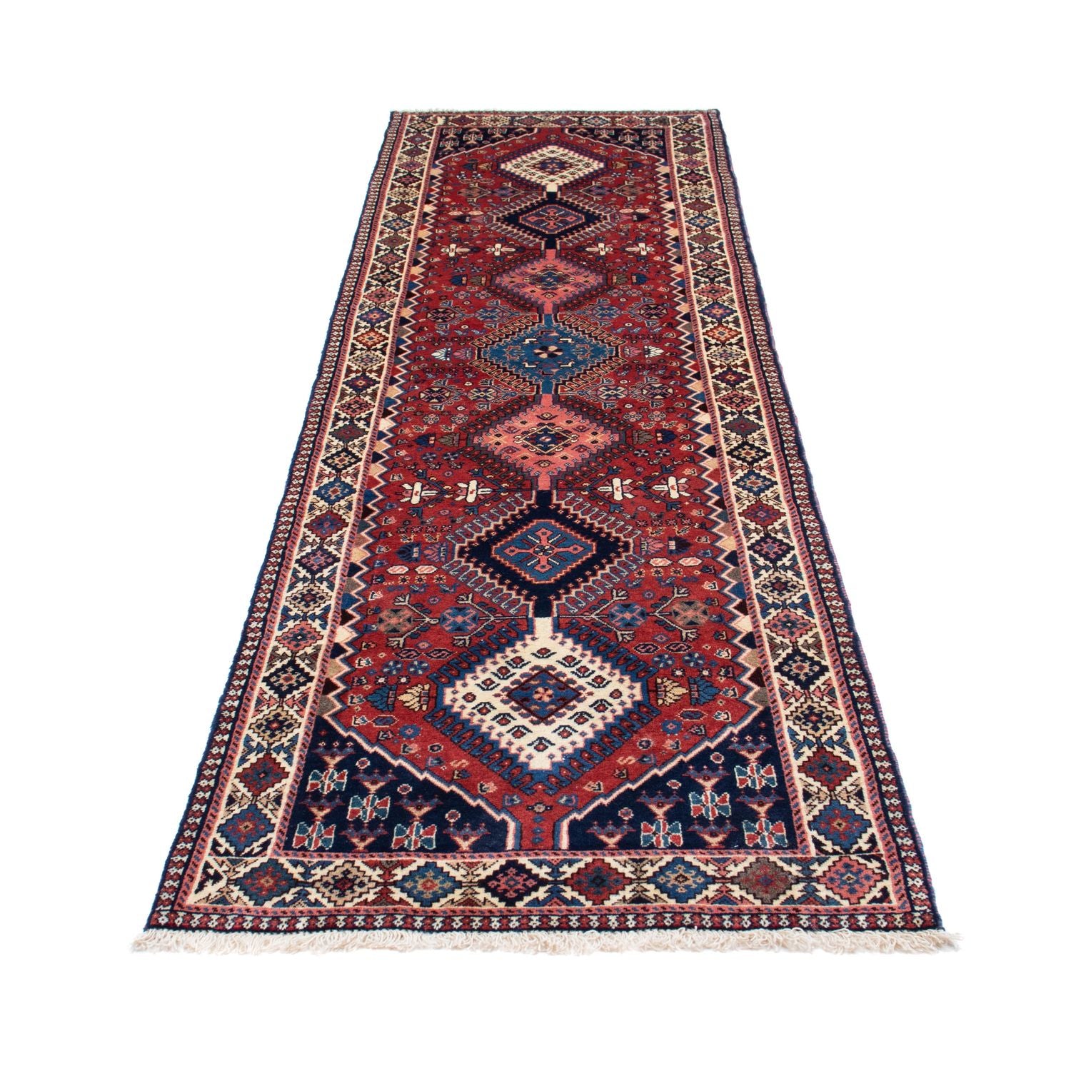 Tapis de couloir Tapis persan - Nomadic - 283 x 80 cm - rouge foncé