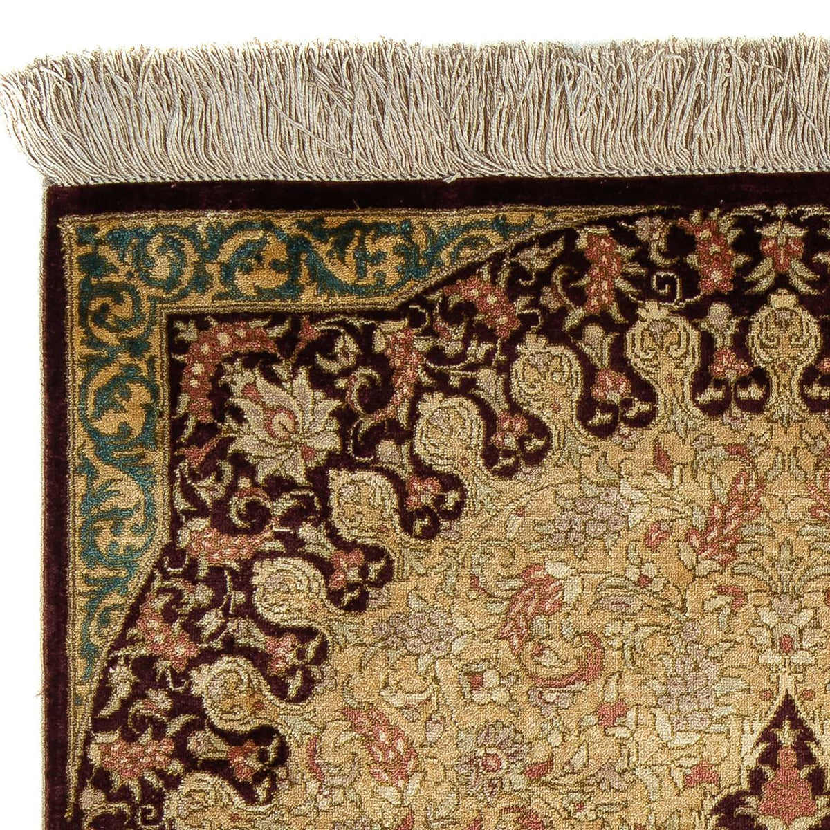 Tapis persan - Ghom - 90 x 59 cm - marron