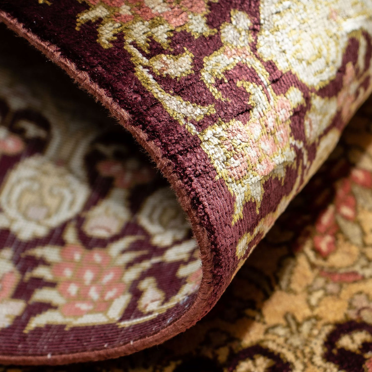 Tapis persan - Ghom - 90 x 59 cm - marron