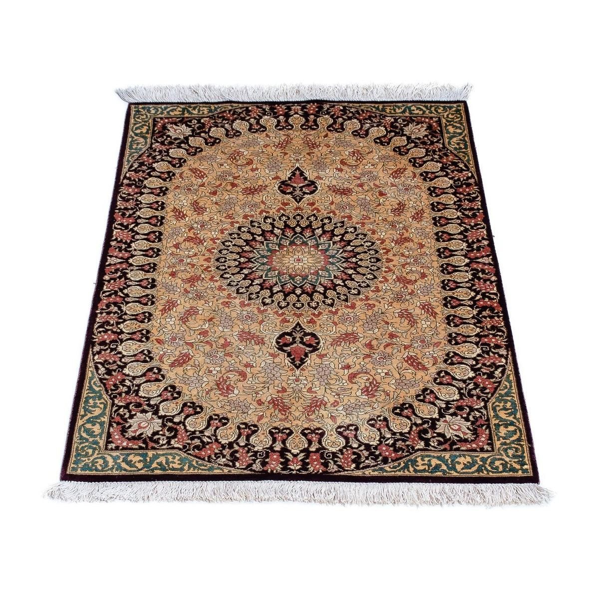 Tapis persan - Ghom - 90 x 59 cm - marron