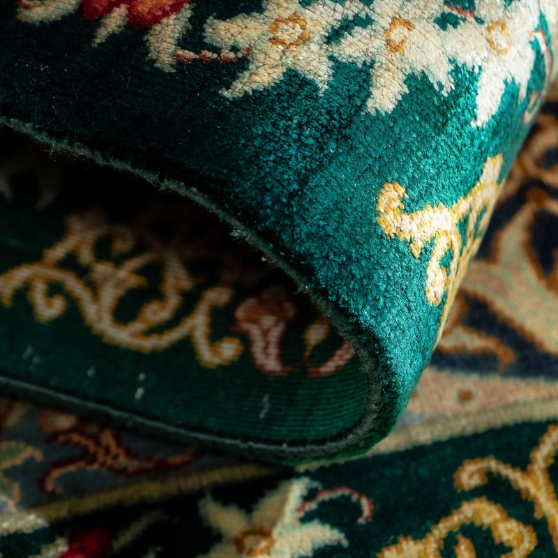 Tapis persan - Ghom - 77 x 58 cm - bleu foncé