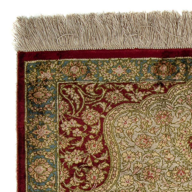 Tapis persan - Ghom - 78 x 58 cm - rouge foncé