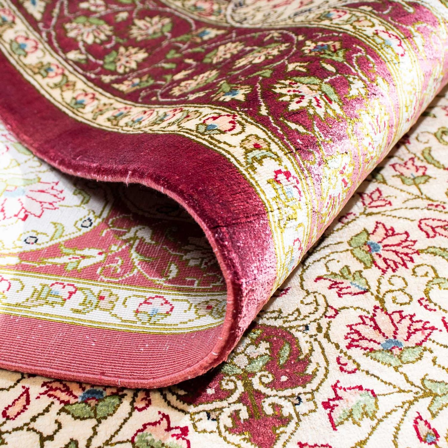 Tapis persan - Ghom - 125 x 80 cm - beige