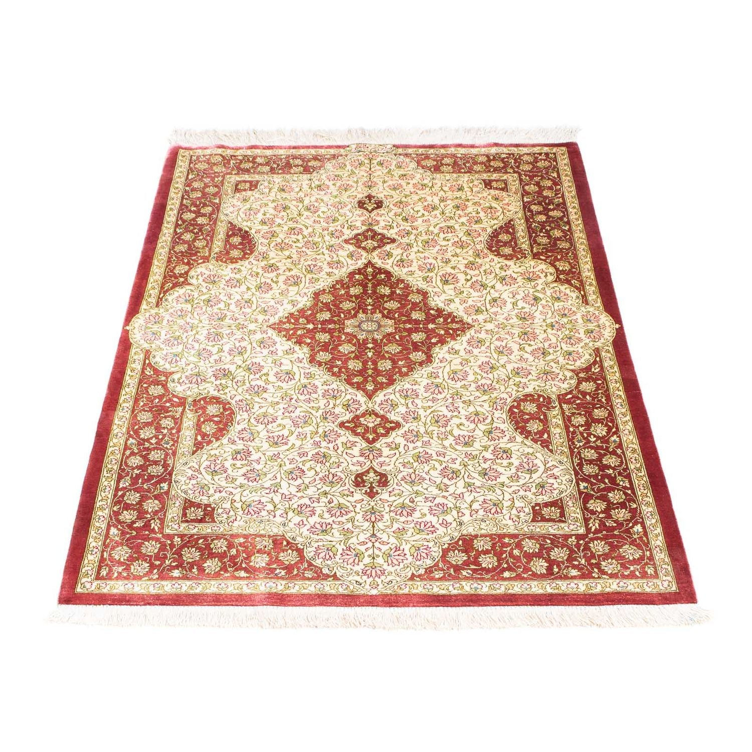 Tapis persan - Ghom - 125 x 80 cm - beige