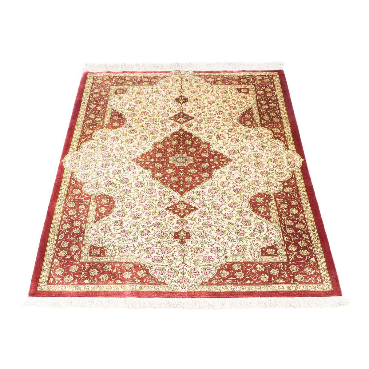 Tapis persan - Ghom - 125 x 80 cm - beige