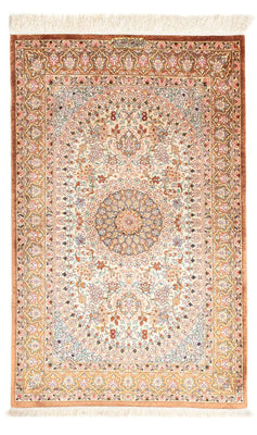 Tapis persan - Ghom - 123 x 76 cm - beige