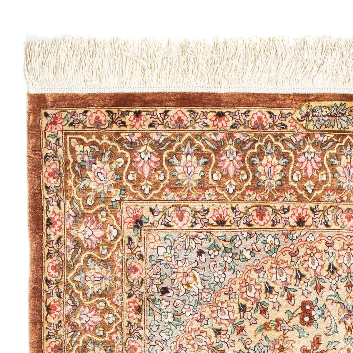 Tapis persan - Ghom - 123 x 76 cm - beige