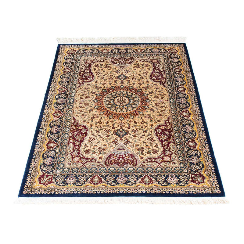 Tapis persan - Ghom - 123 x 77 cm - bleu foncé