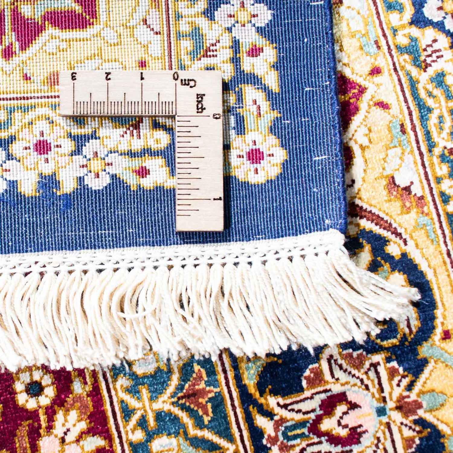 Tapis persan - Ghom - 123 x 77 cm - bleu foncé