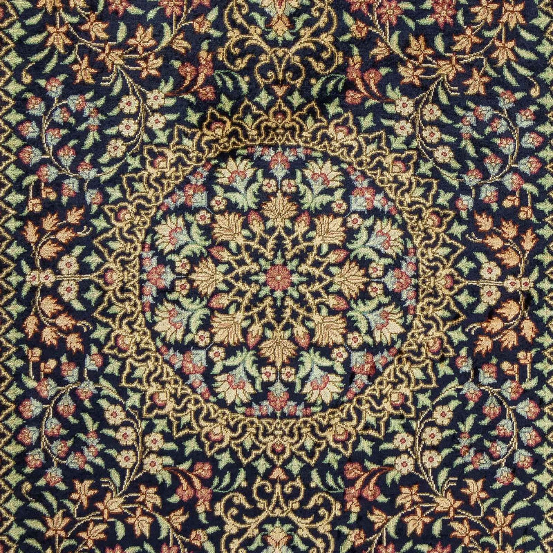 Tapis persan - Ghom - 91 x 61 cm - bleu foncé