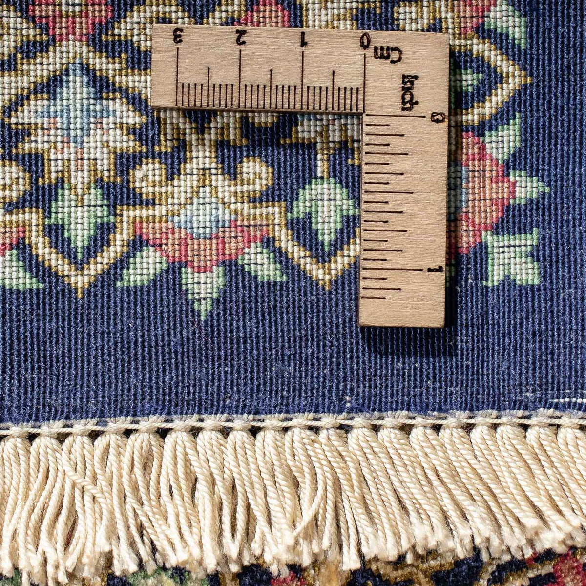 Tapis persan - Ghom - 91 x 61 cm - bleu foncé