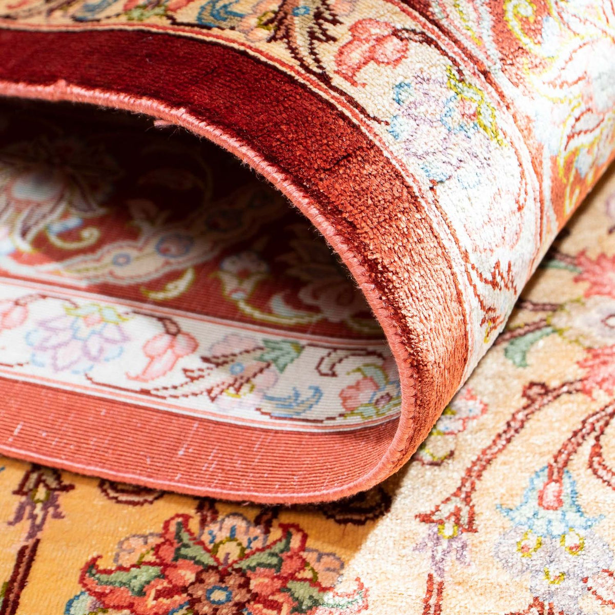 Tapis persan - Ghom - 123 x 83 cm - beige