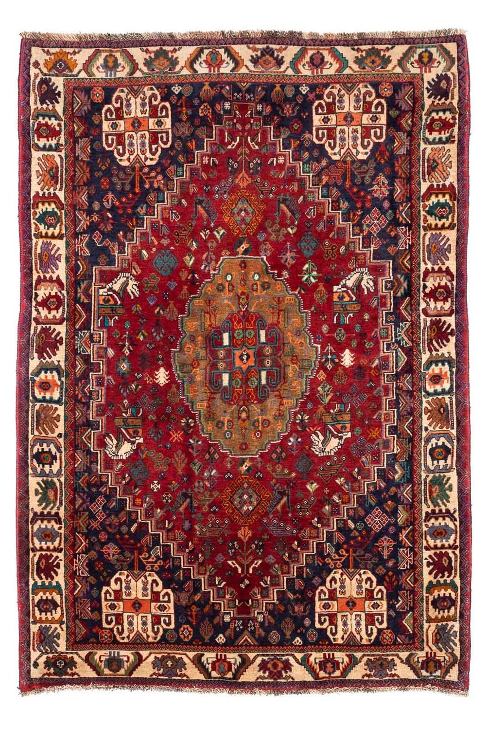 Tapis persan - Nomadic - 242 x 158 cm - rouge foncé