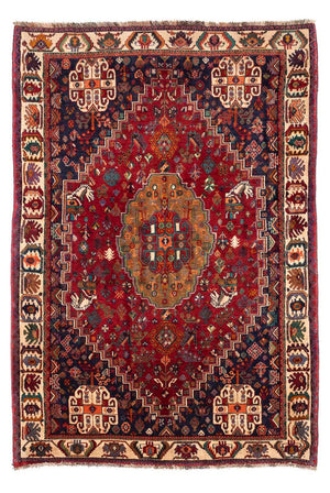 Tapis persan - Nomadic - 242 x 158 cm - rouge foncé