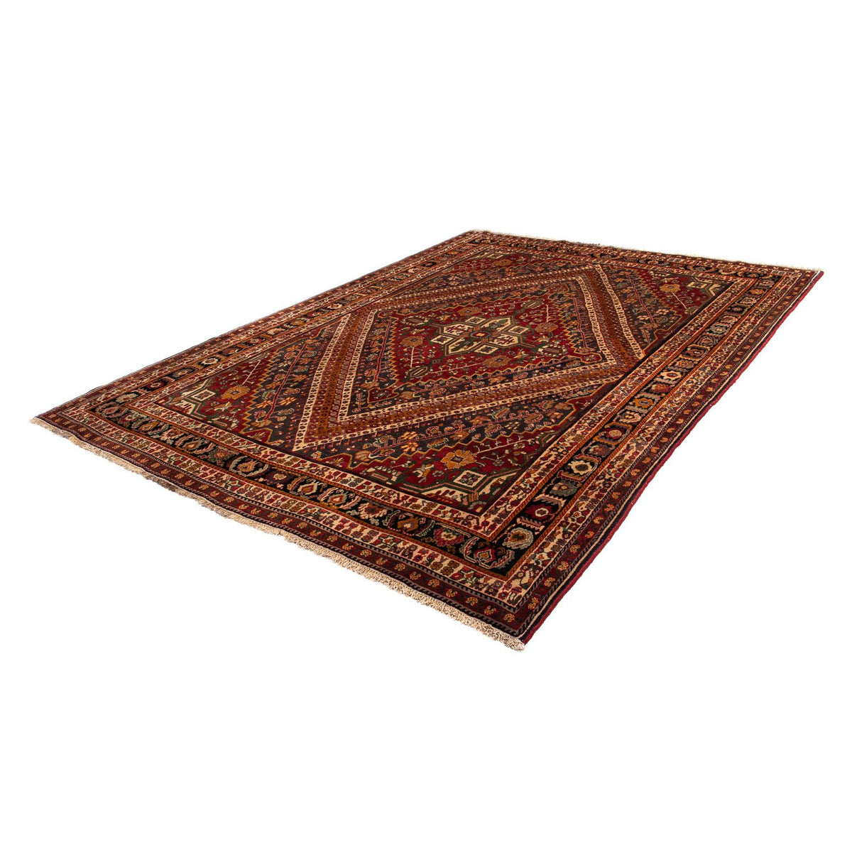 Tapis persan - Nomadic - 290 x 206 cm - rouge foncé