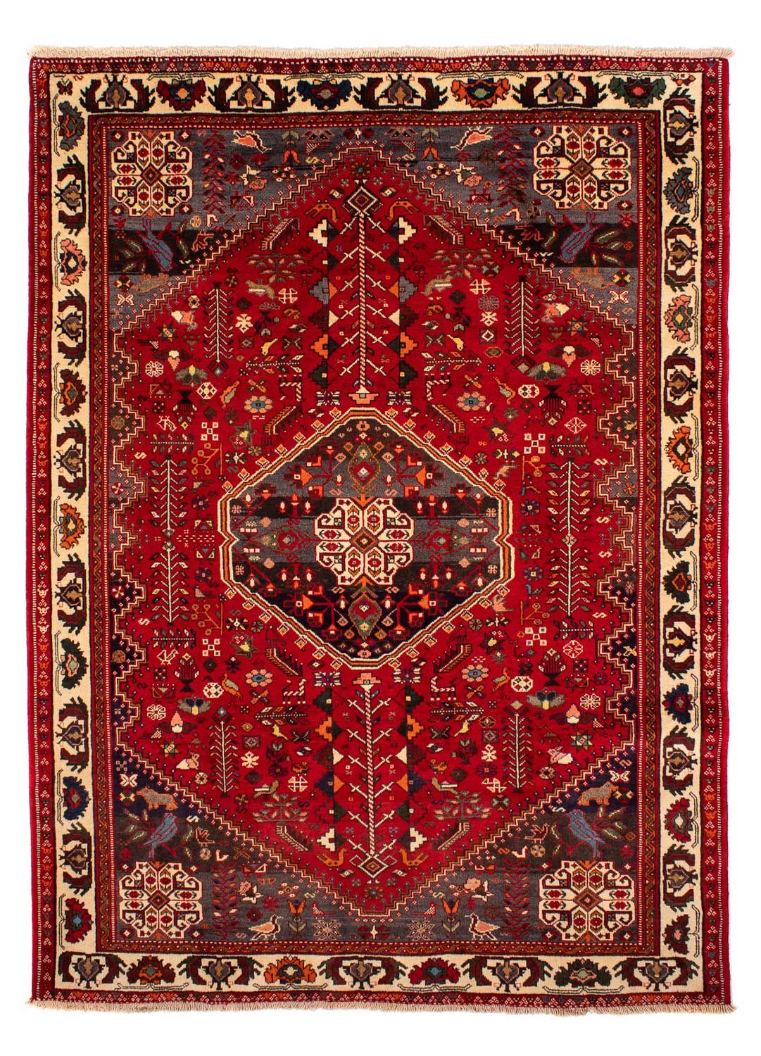 Tapis persan - Nomadic - 283 x 204 cm - rouge foncé