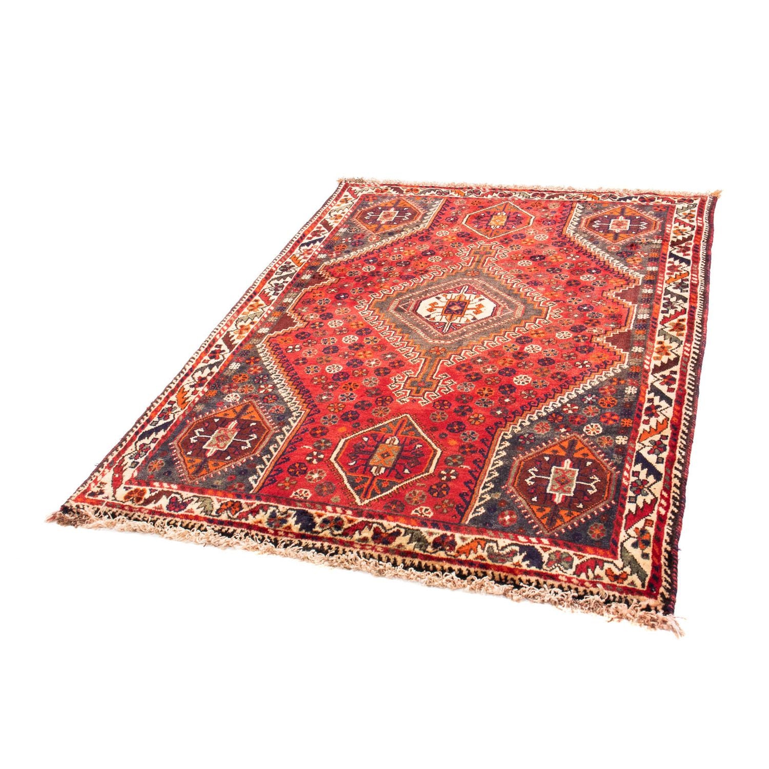 Tapis persan - Nomadic - 159 x 120 cm - rouge foncé
