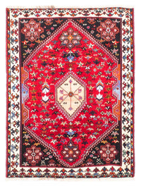 Tapis persan - Nomadic - 155 x 118 cm - rouge foncé