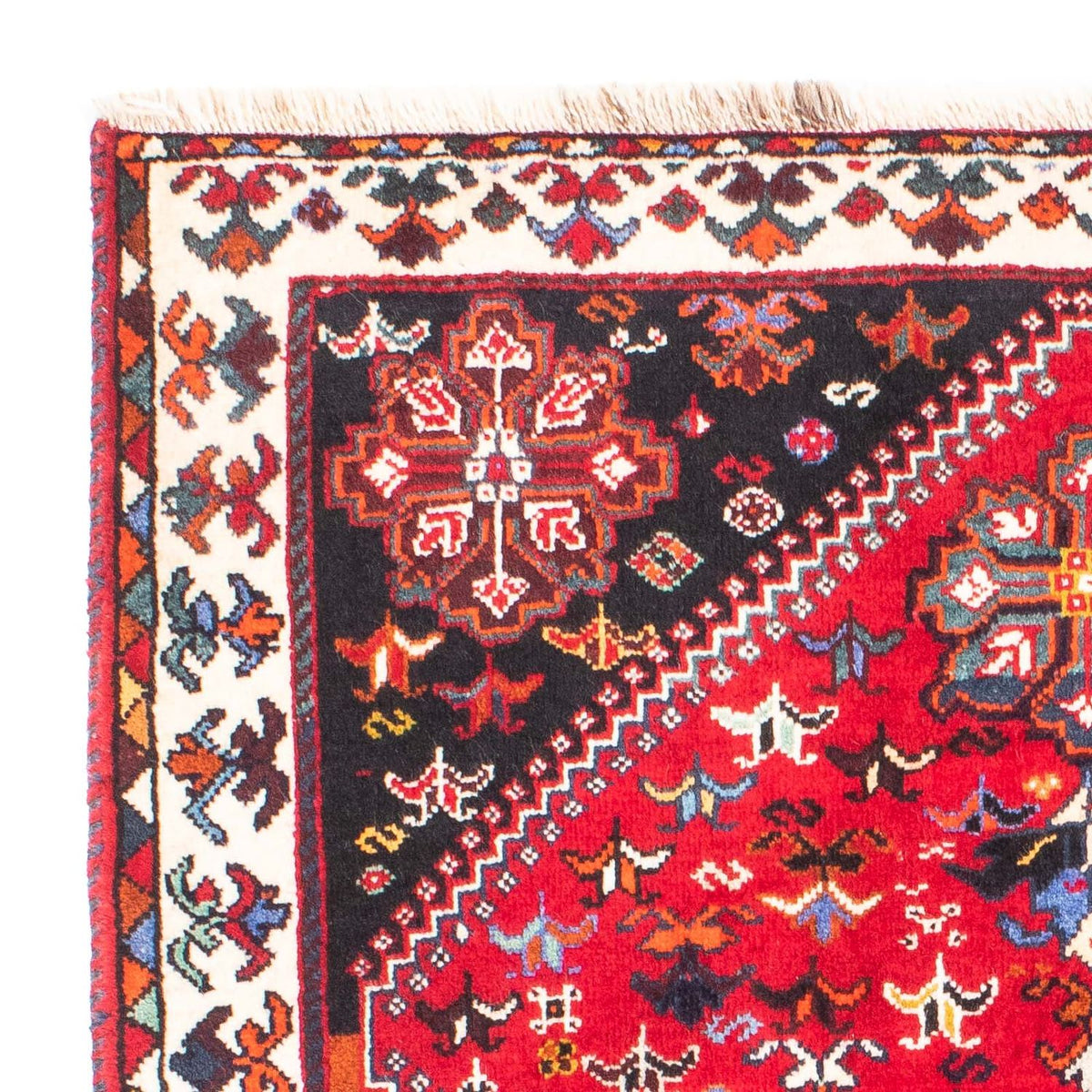 Tapis persan - Nomadic - 155 x 118 cm - rouge foncé