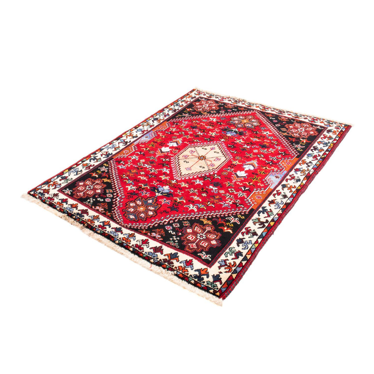 Tapis persan - Nomadic - 155 x 118 cm - rouge foncé