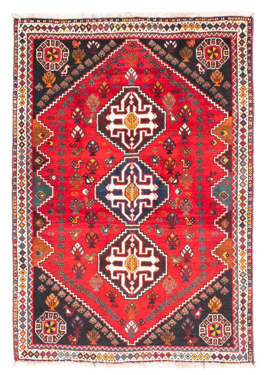 Tapis persan - Nomadic - 151 x 106 cm - rouge foncé