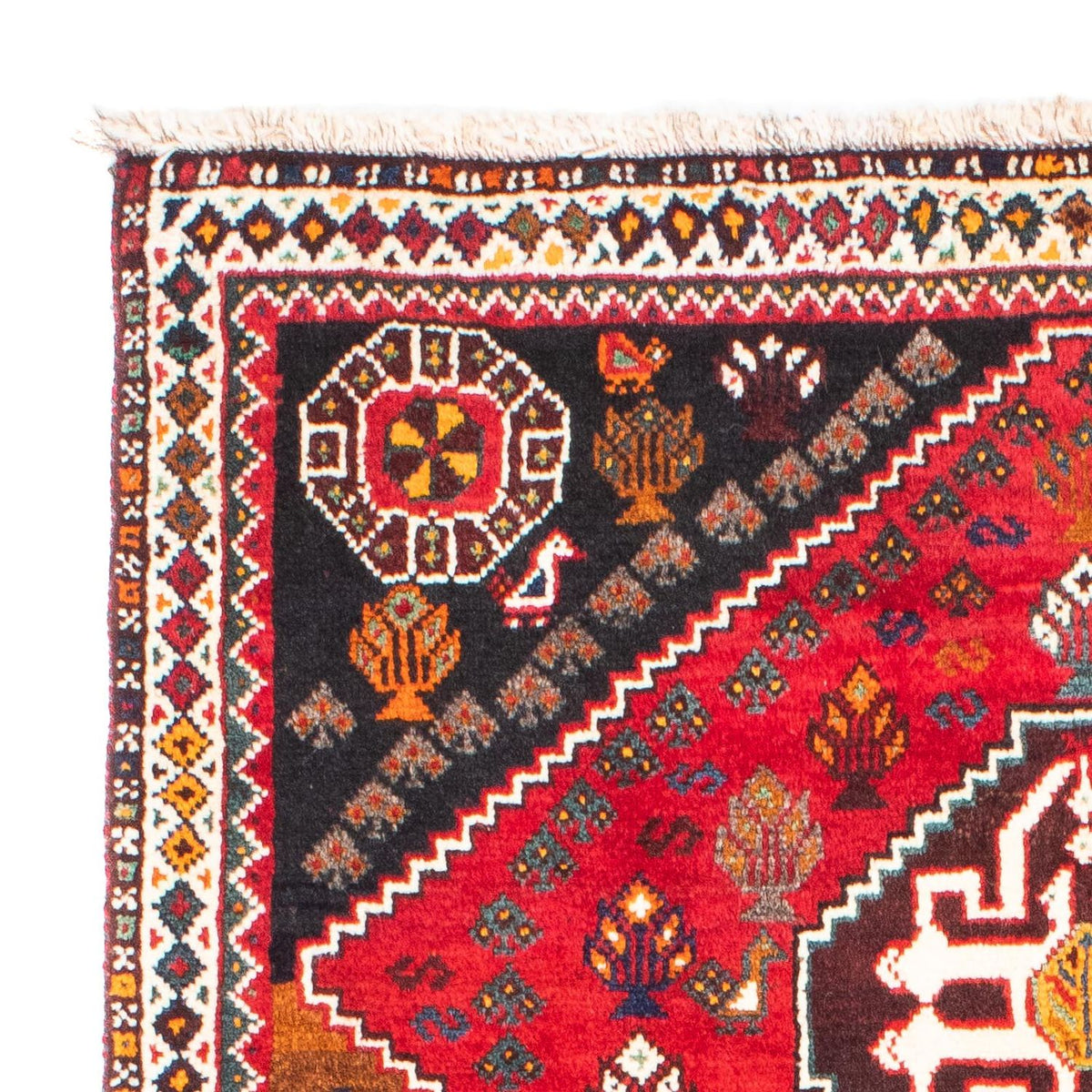 Tapis persan - Nomadic - 151 x 106 cm - rouge foncé