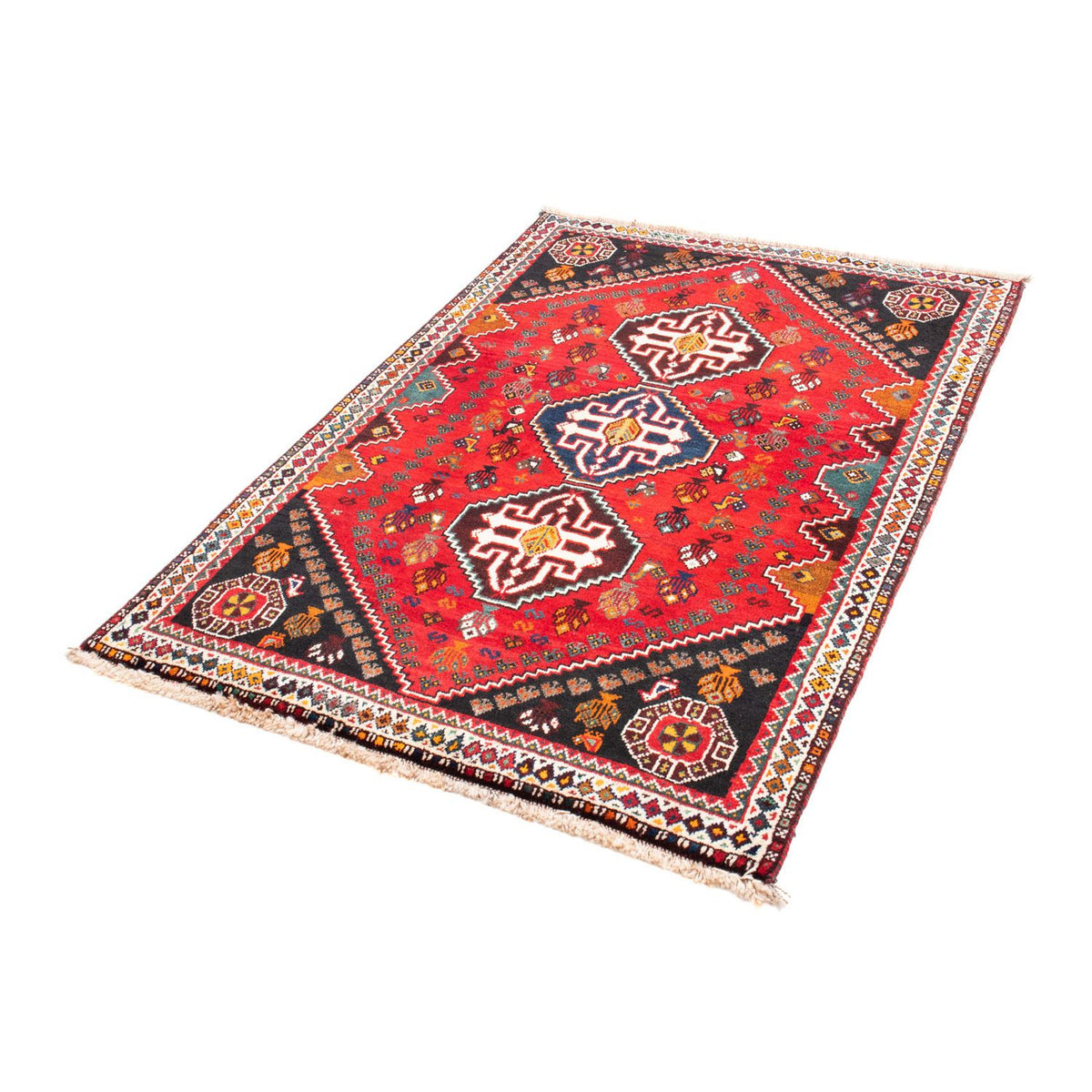 Tapis persan - Nomadic - 151 x 106 cm - rouge foncé