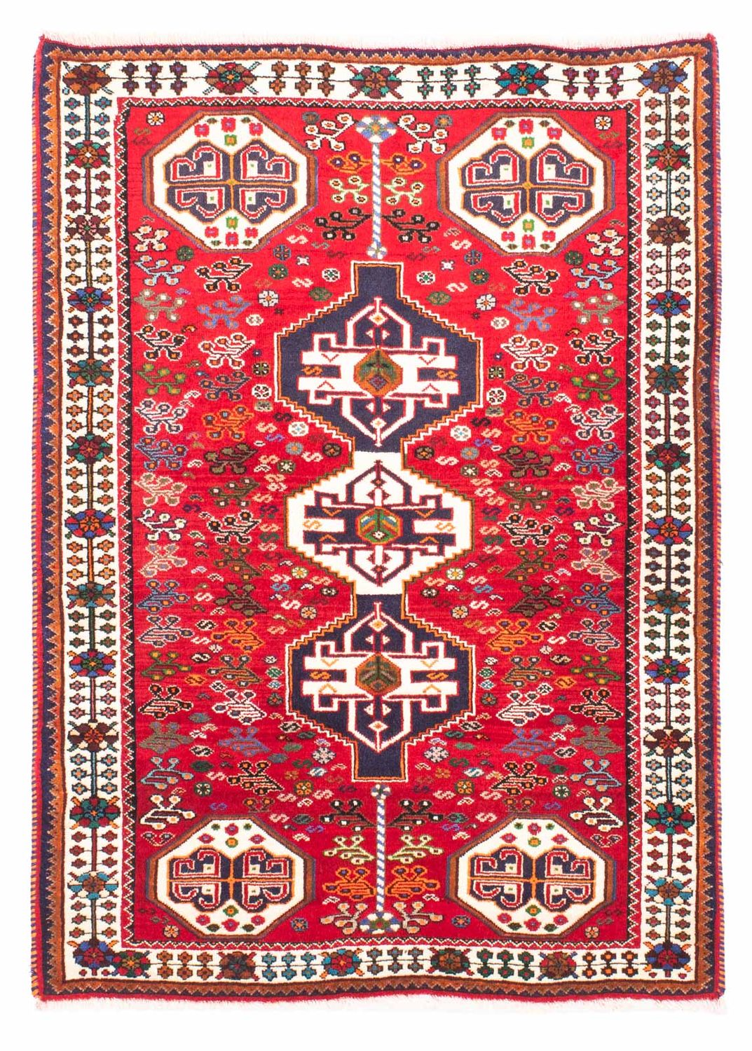 Tapis persan - Nomadic - 158 x 112 cm - rouge foncé