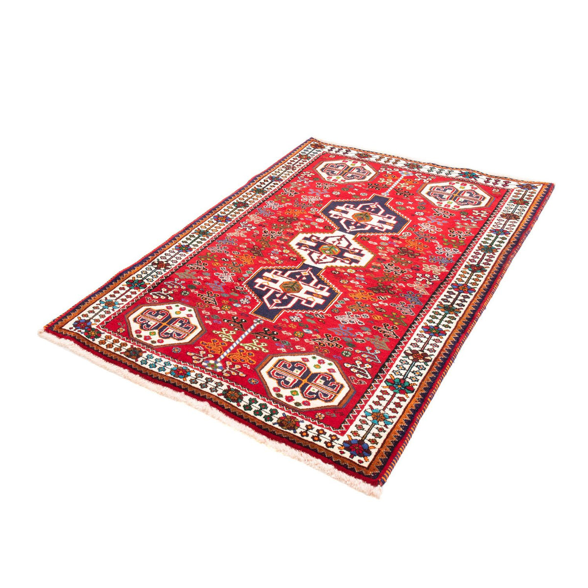 Tapis persan - Nomadic - 158 x 112 cm - rouge foncé