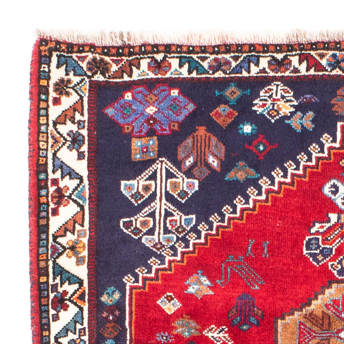 Tapis persan - Nomadic - 157 x 119 cm - rouge foncé