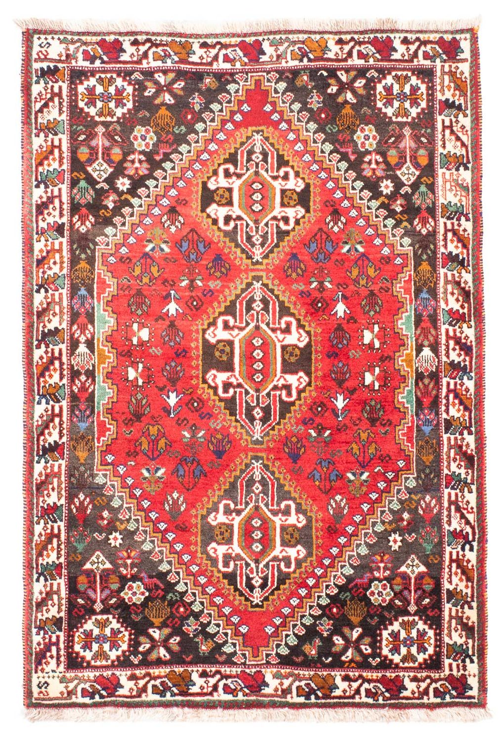 Tapis persan - Nomadic - 162 x 114 cm - rouge foncé