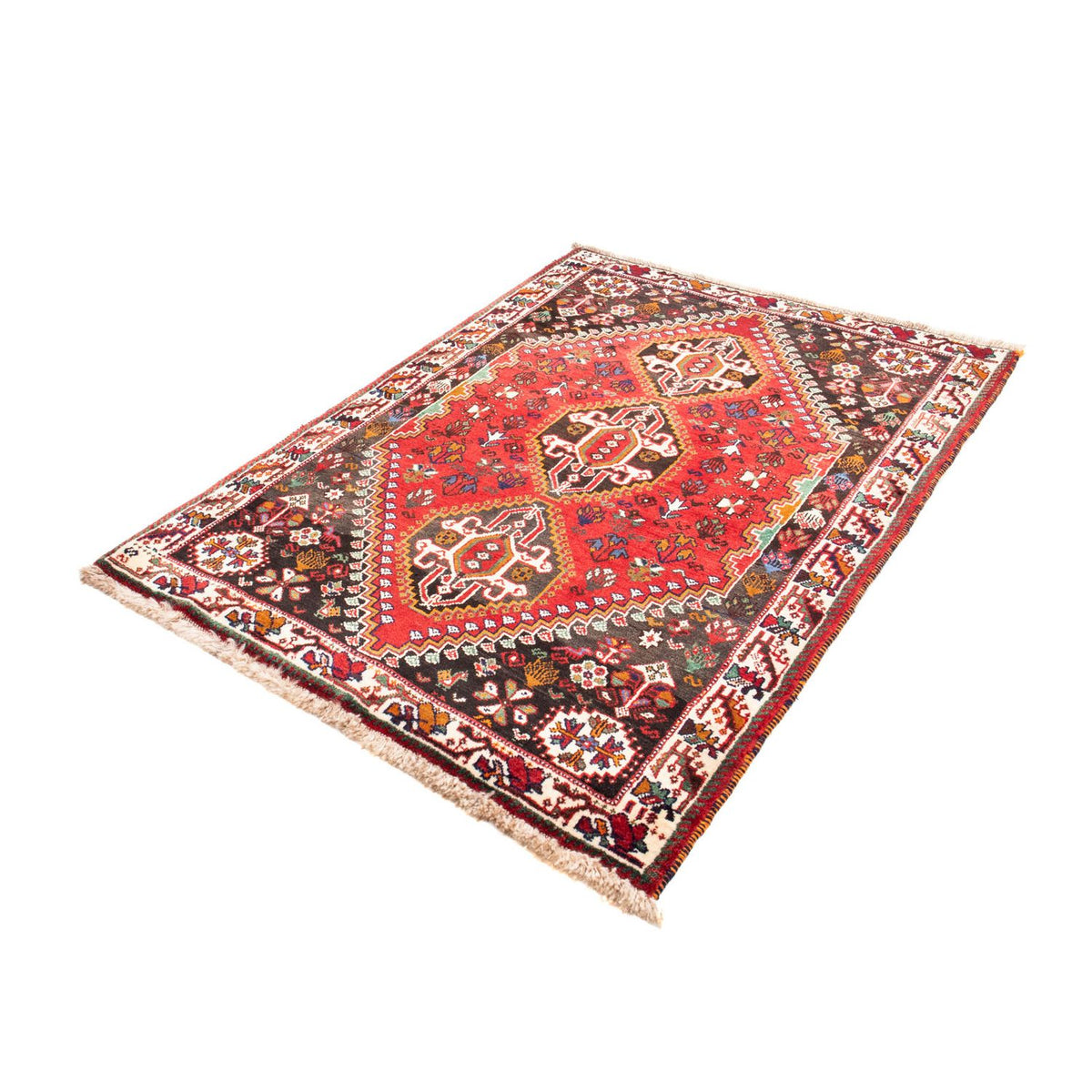 Tapis persan - Nomadic - 162 x 114 cm - rouge foncé