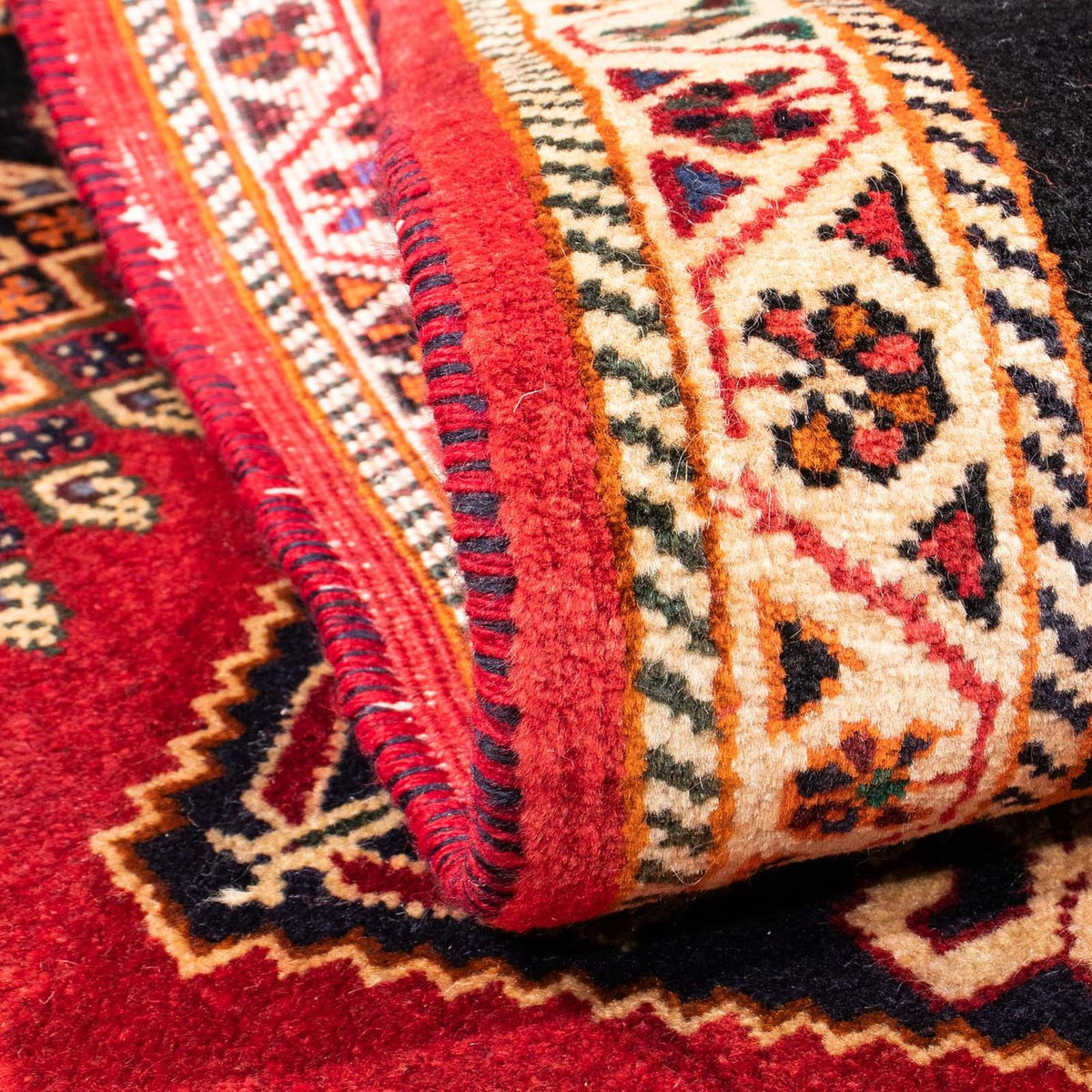 Tapis persan - Nomadic - 155 x 110 cm - rouge foncé