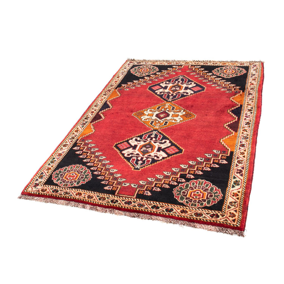 Tapis persan - Nomadic - 155 x 110 cm - rouge foncé