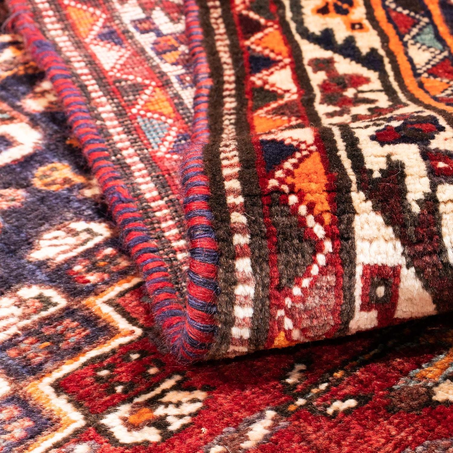 Tapis persan - Nomadic - 160 x 119 cm - rouge foncé