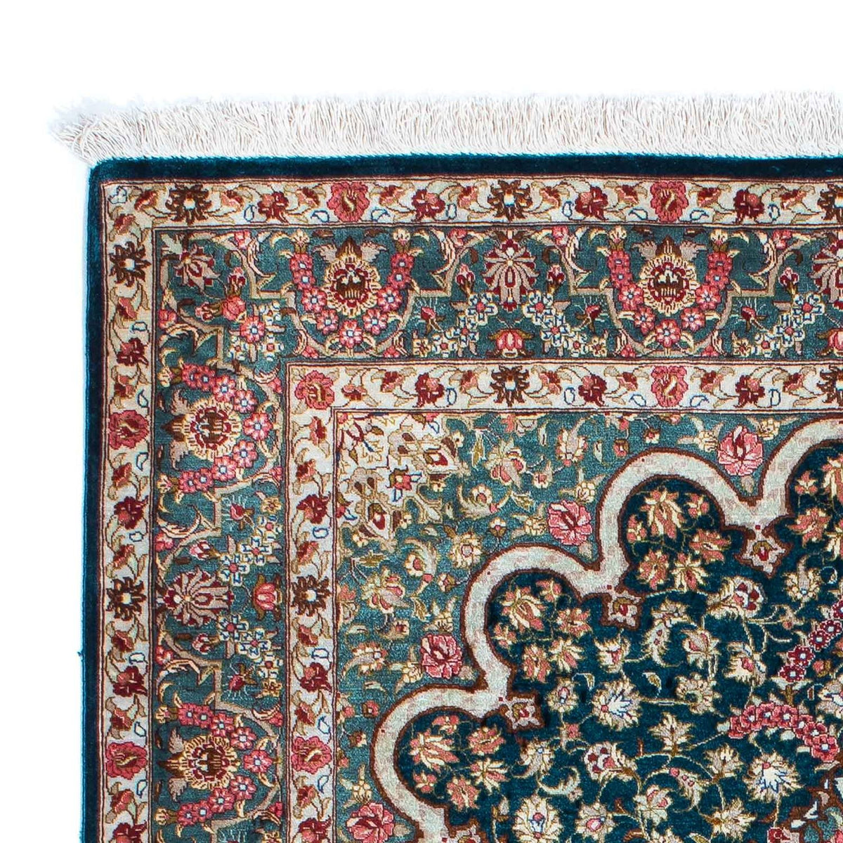 Tapis persan - Ghom - 150 x 101 cm - vert