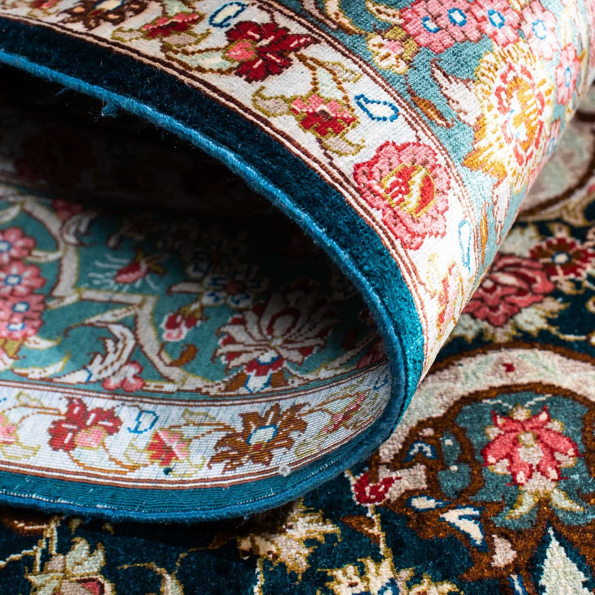 Tapis persan - Ghom - 150 x 101 cm - vert