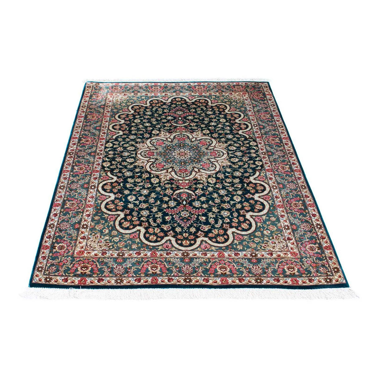 Tapis persan - Ghom - 150 x 101 cm - vert