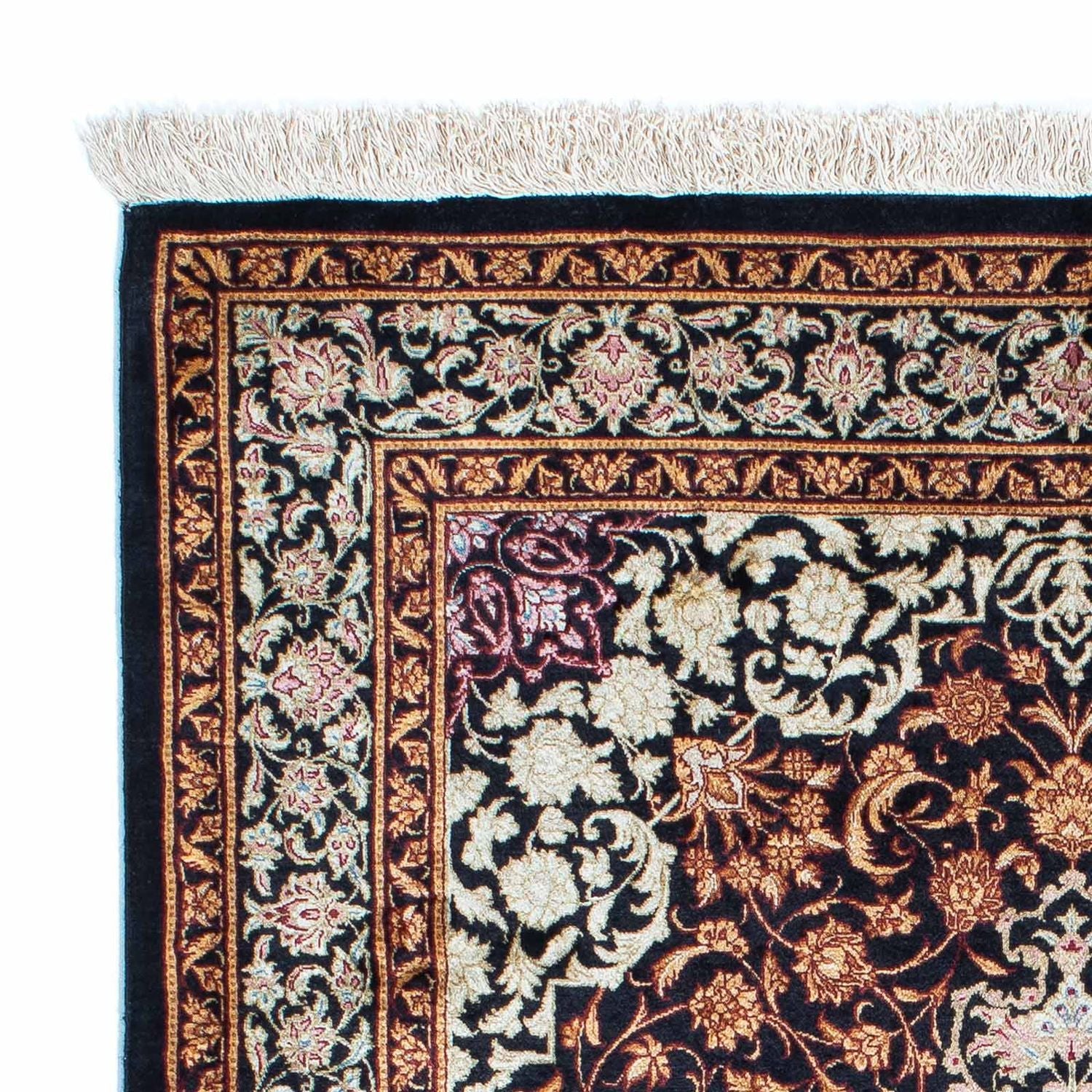 Tapis persan - Ghom - 149 x 100 cm - bleu foncé
