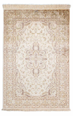 Tapis persan - Ghom - 147 x 99 cm - beige