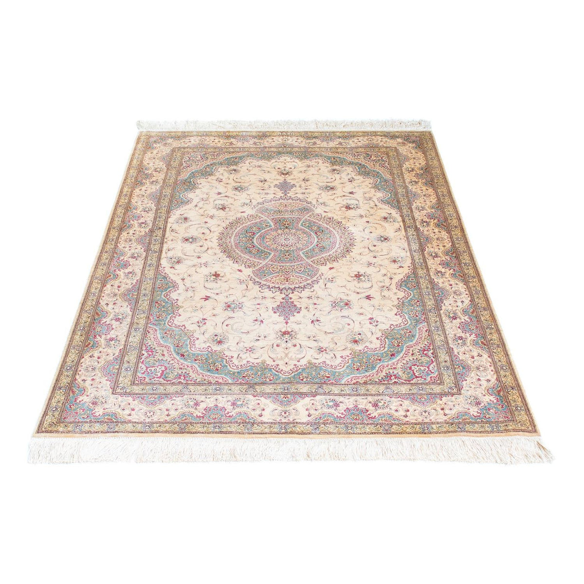 Tapis persan - Ghom - 143 x 103 cm - beige
